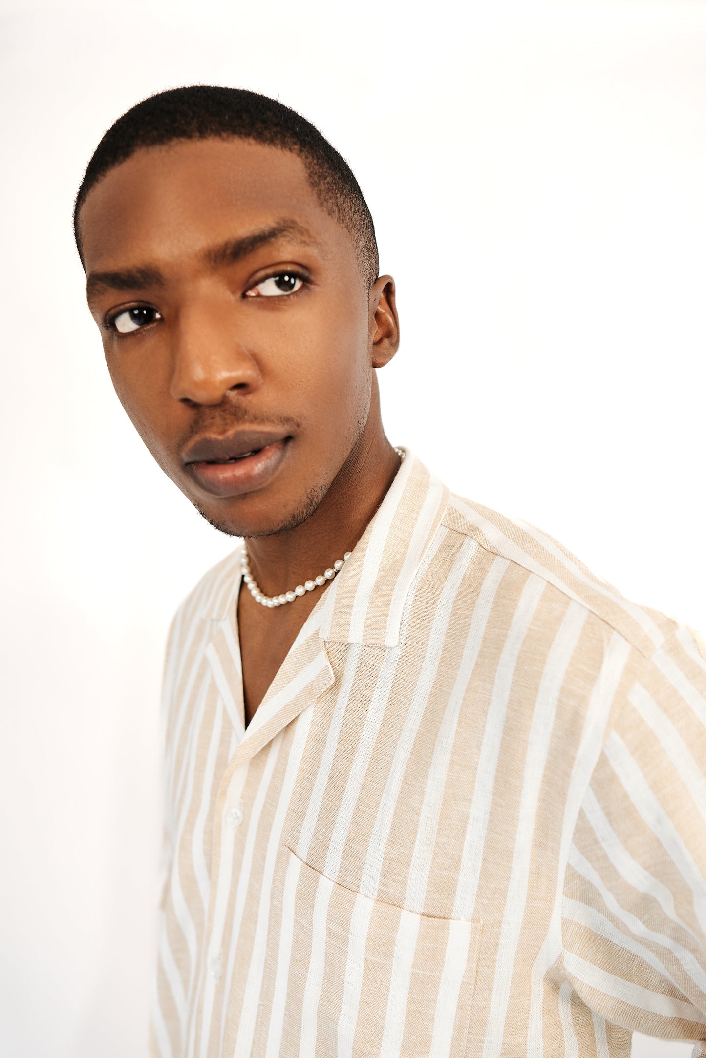 Brown stripped linen shirt