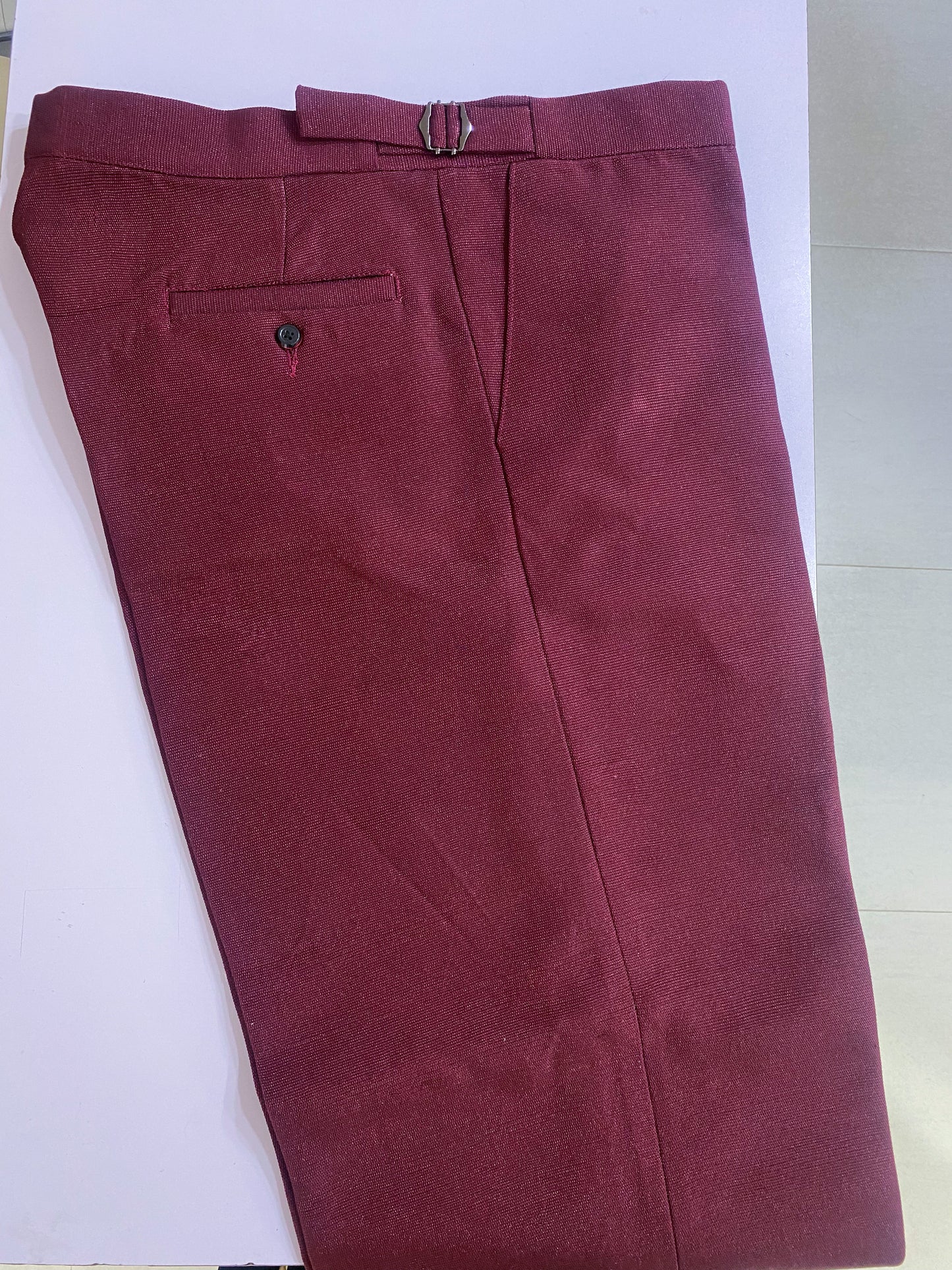 Wine Aso oke Trouser