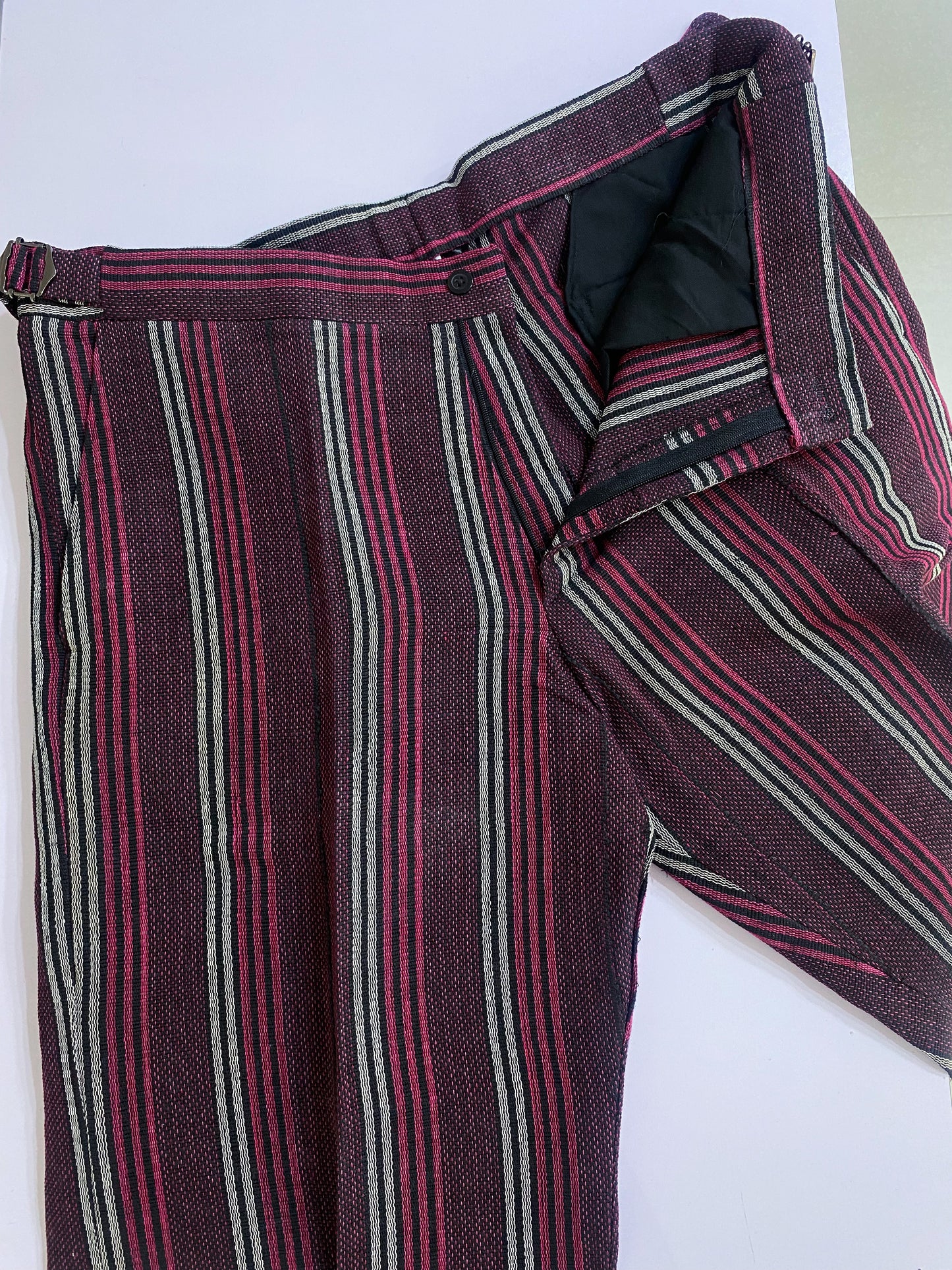 Wine Stripe Aso Oke Trouser