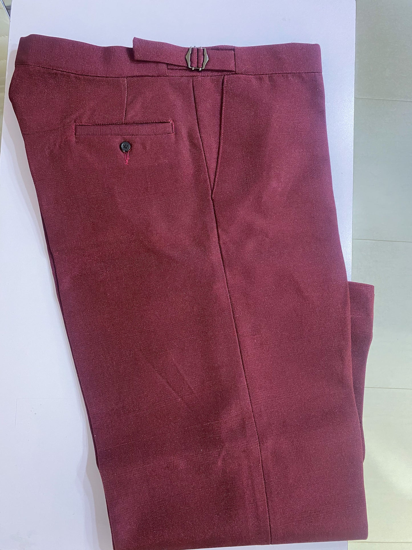 Wine Aso oke Trouser