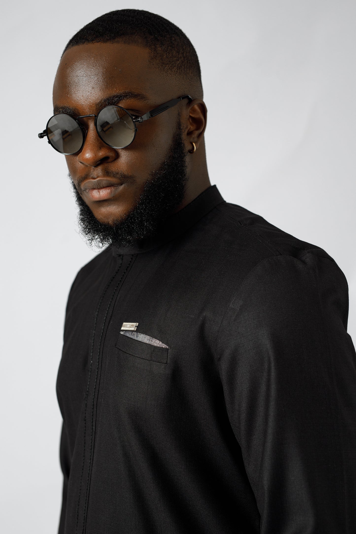Black Bishop collar Kaftan