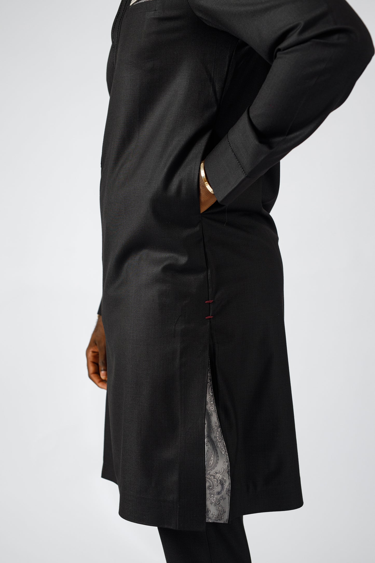 Black Bishop collar Kaftan