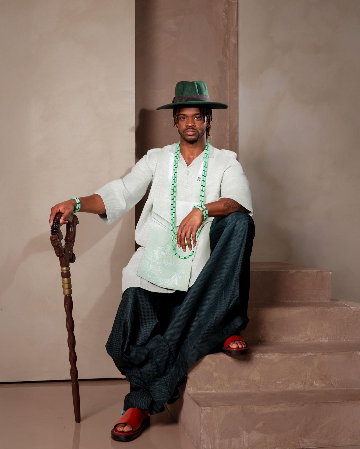 Mint and Emerald green Niger delta traditional