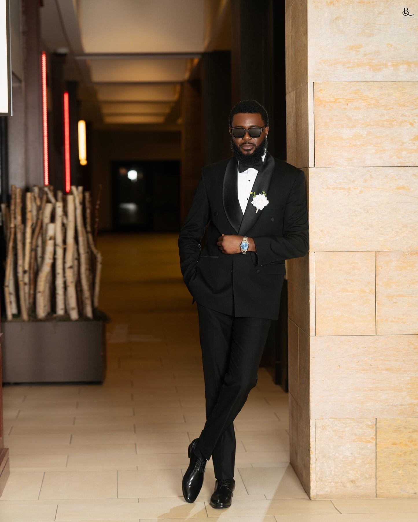 Black double breasted Tuxedo Suit