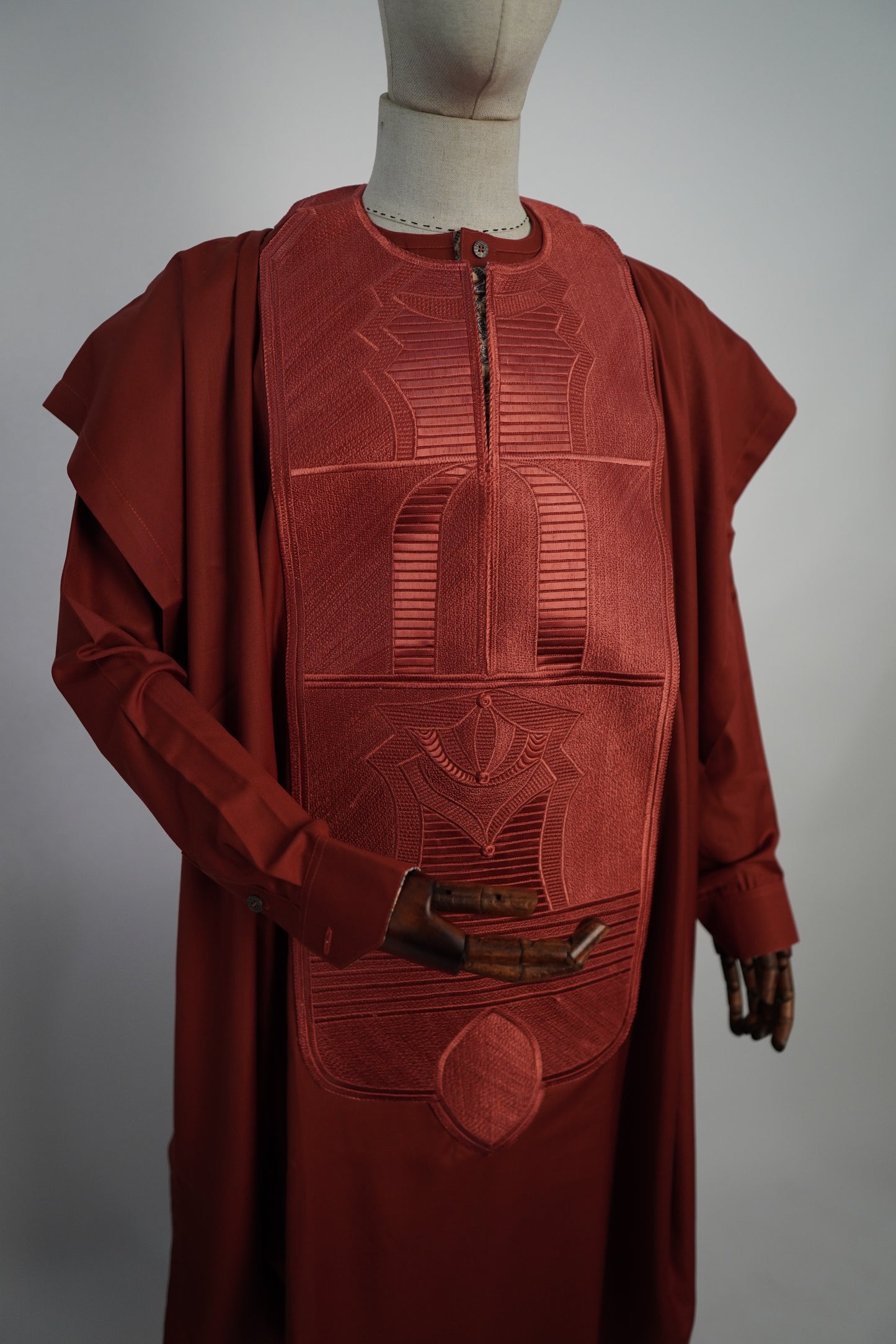 Burnt Orange Three Piece Agbada