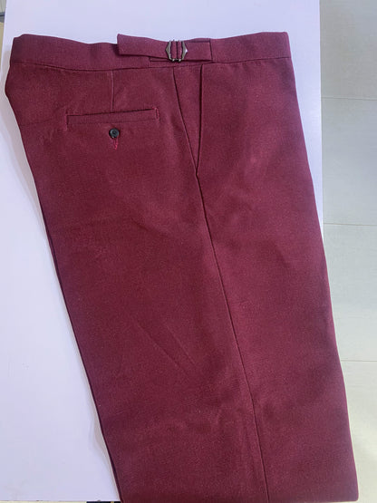 Wine Aso oke Trouser
