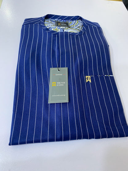 Blue Stripe 3/4 Sleeve Kaftan