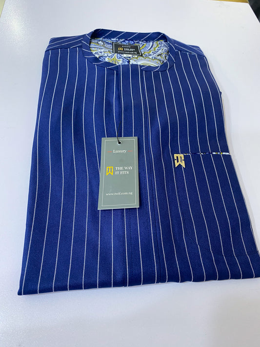 Blue Stripe 3/4 Sleeve Kaftan