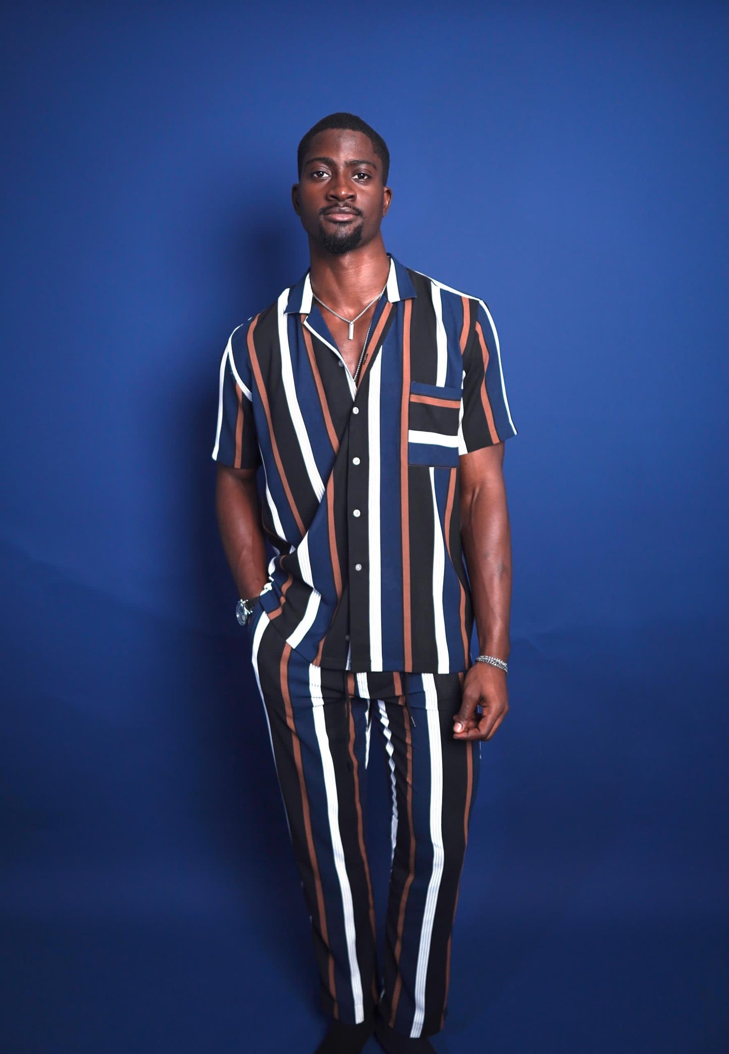 Blue and Brown two piece set