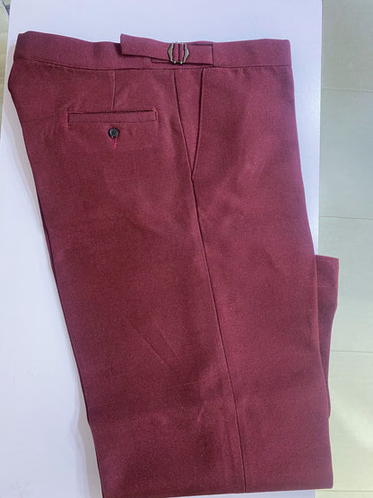 Wine Aso oke Trouser