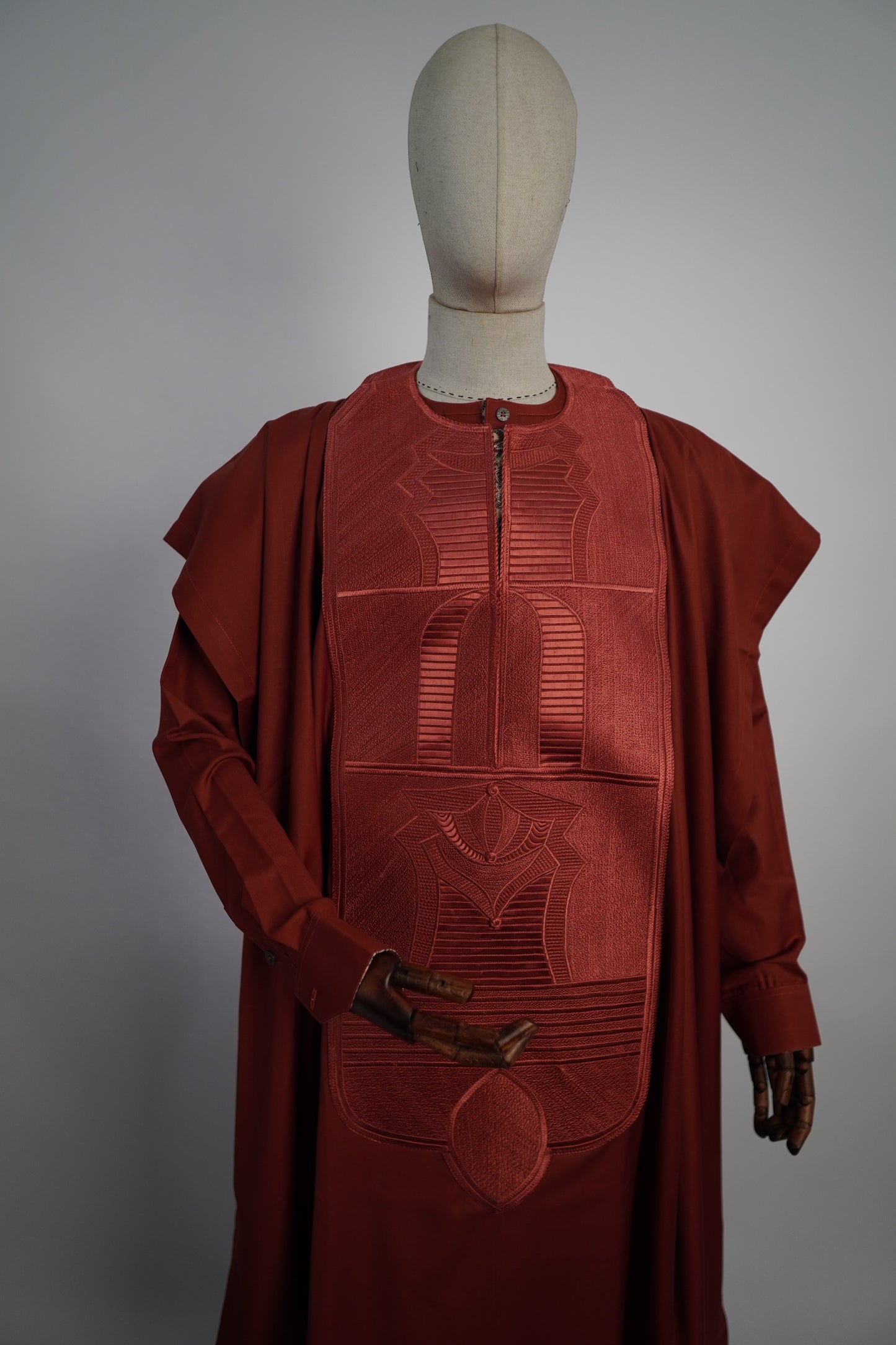 Burnt Orange Three Piece Agbada