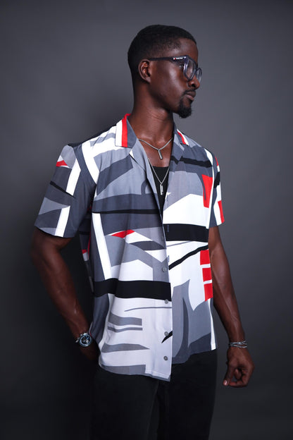 Ash and Red Safari Short Sleeve