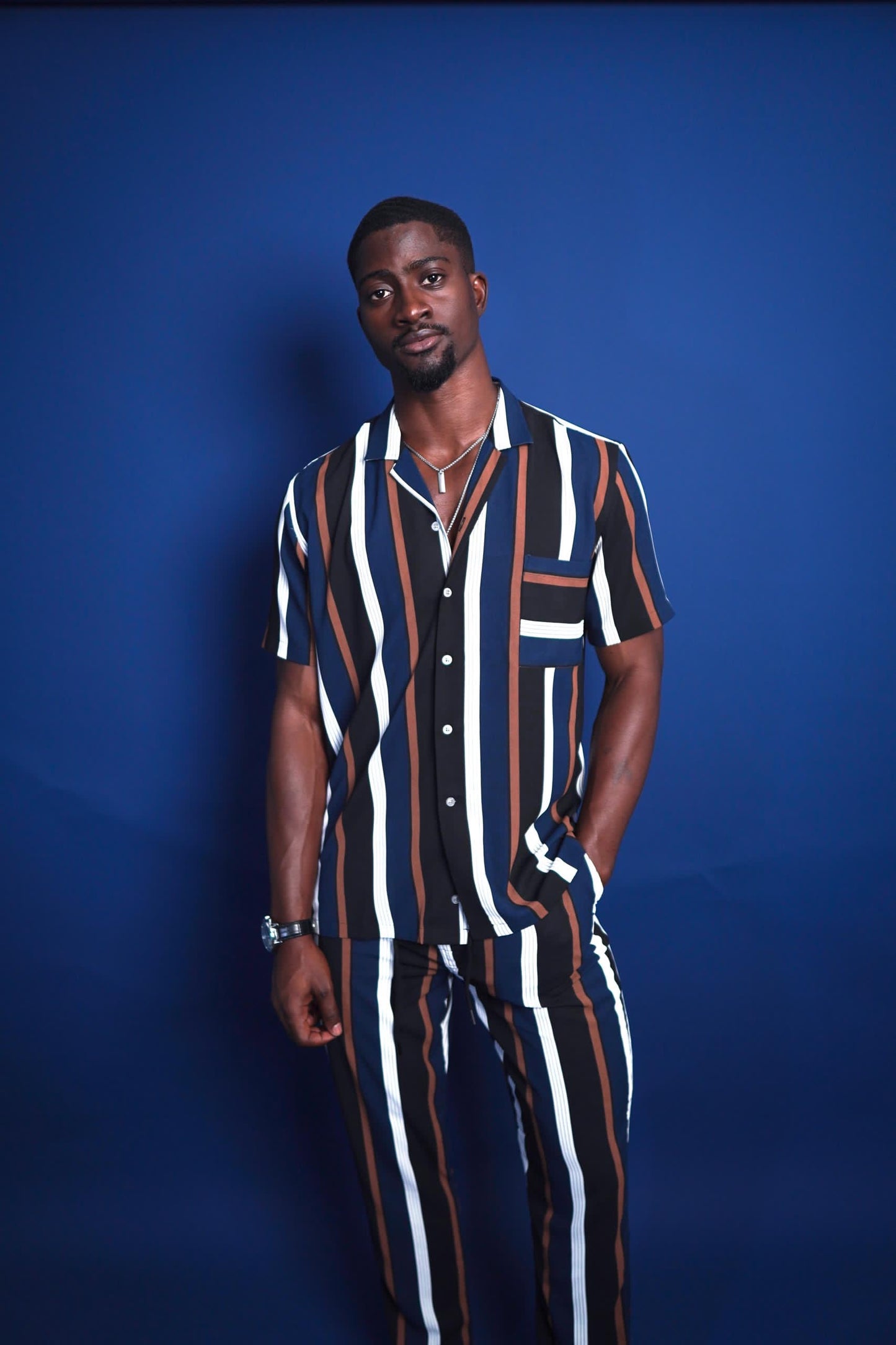 Blue and Brown two piece set