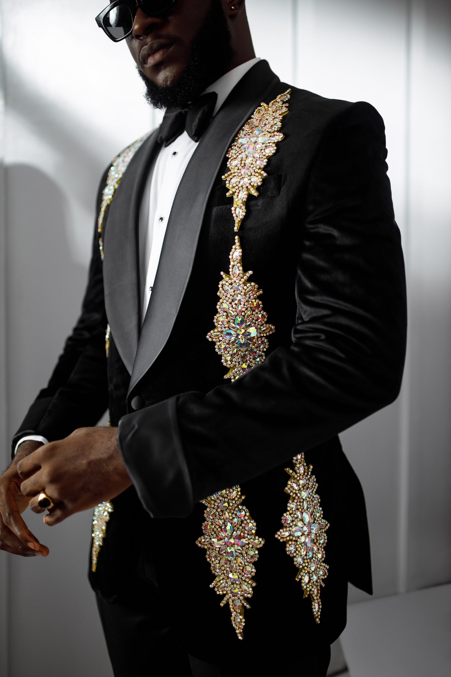 Black Velvet Embellished Tux
