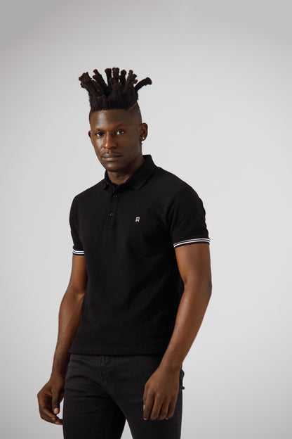 Black signature polo