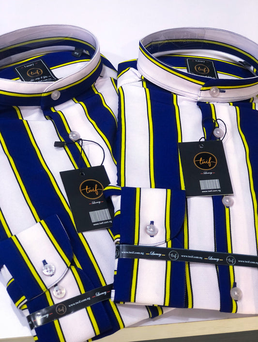 Blue and white stripe shirt